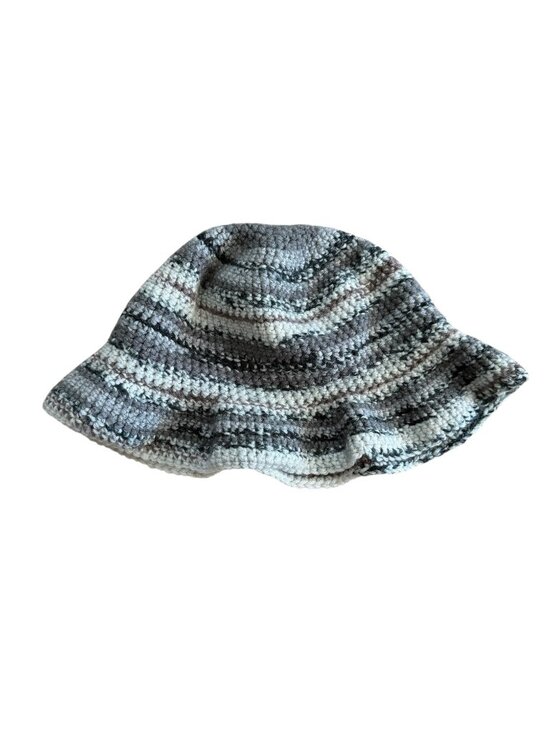Handmade Crochet Bucket Hat Boho Kidcore Beach Gray Brown  Cloche Summer Coastal main image 8